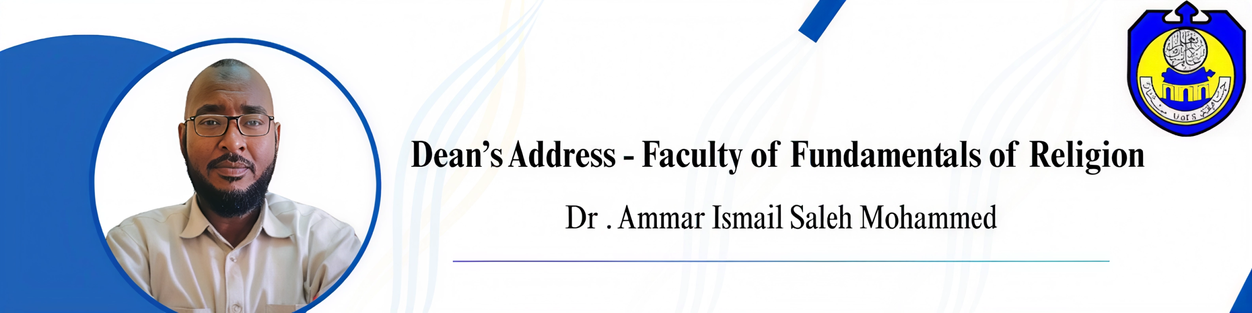 Dean adress - Faculty of Fundamentals of Religion
